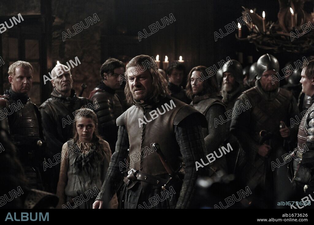 MAISIE WILLIAMS and SEAN BEAN in GAME OF THRONES, 2011, directed by DANIEL MINAHAN. Copyright HBO.