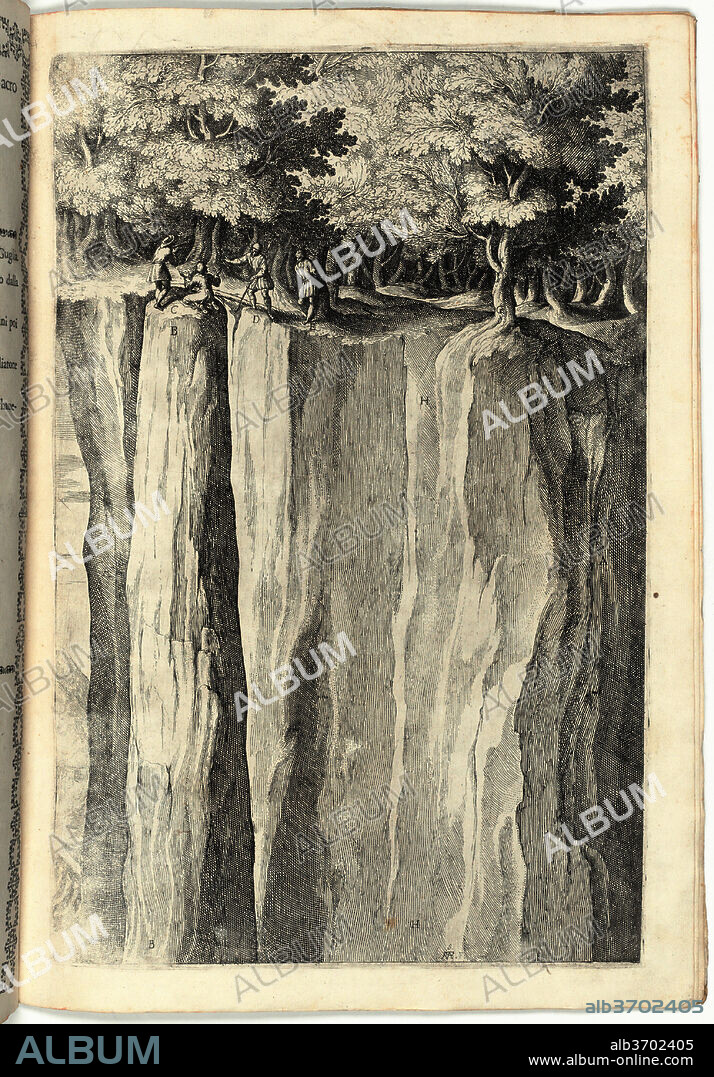 LINO MORONI. The Rock of Brother Wolf (Sasso di fra' Lupo). Dated: 1612. Dimensions: book: 43.3 × 30 × 1.8 cm (17 1/16 × 11 13/16 × 11/16 in.). Medium: 1 etched and engraved illustration.