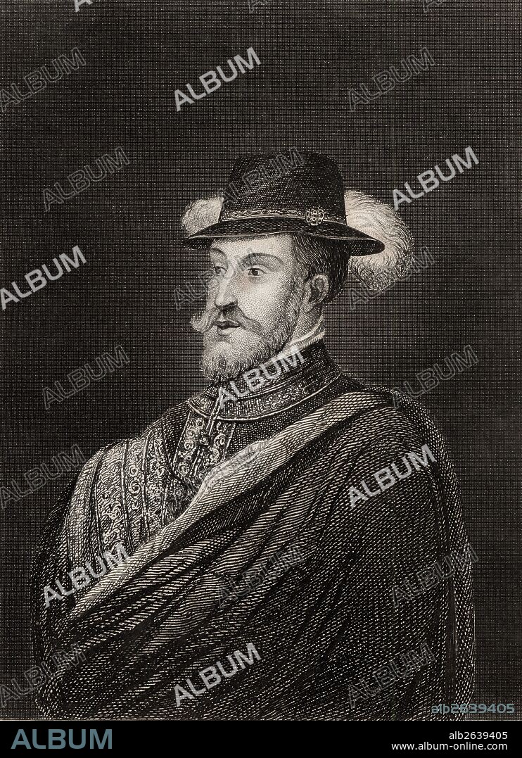 Antonio Pérez del Hierro (1539-1611), secretario del rey Felipe II. Grabado de 1866.