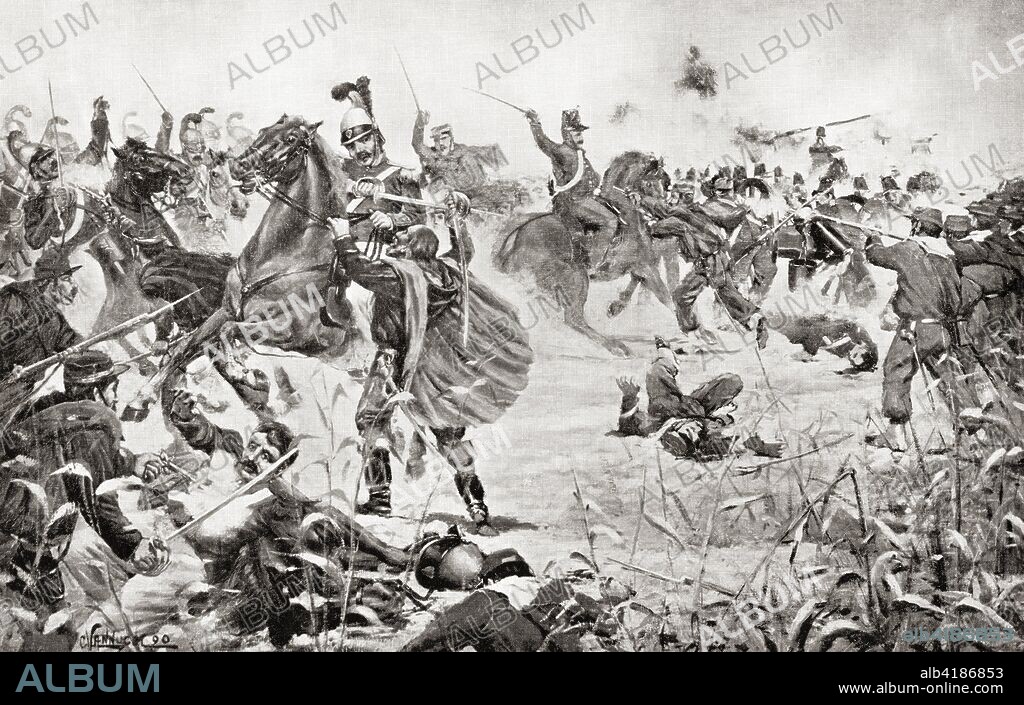 The Battle of Milazzo, 17-24 July 1860, between Giuseppe Garibaldi's volunteers and the troops of the Kingdom of Two Sicilies at Milazzo, Sicily.  From Hutchinson's History of the Nations, published 1915.