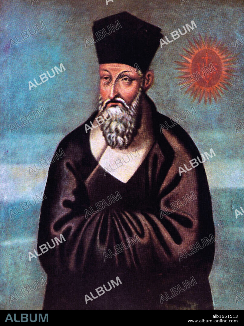 Jesuit missionary Matteo Ricci (from Vincent Cronin's The Wise Man from the West.) Painted in 1610 by the Chinese brother Emmanuel Pereira (born Yu Wen-hui), who had learned his art from the Italian Jesuit, Giovanni Nicolao.