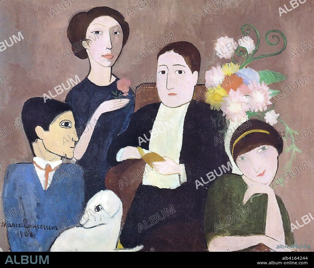 MARIE LAURENCIN. Apollinaire and His Friends/ Group of Artitsts. 1908. Oil on canvas. 64,8 x 81 cm.
