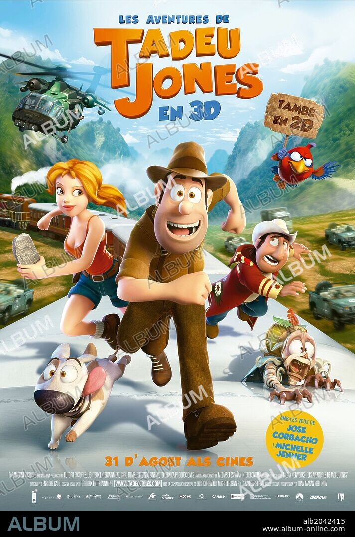 Poster of TAD, THE LOST EXPLORER, 2012 (LAS AVENTURAS DE TADEO JONES), directed by ENRIQUE GATO. Copyright IKIRU FILMS.