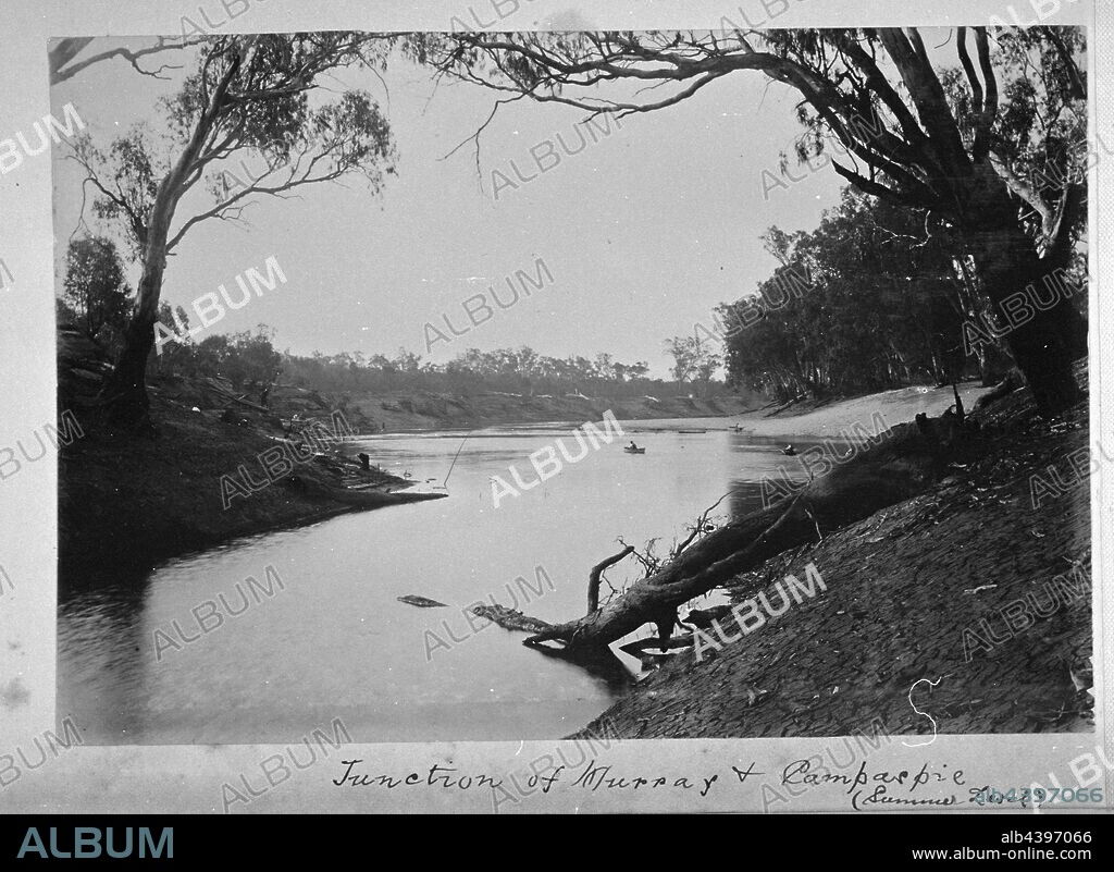 Photograph - Junction of Murray & Campaspe Rivers, by A.J. Campbell, Echuca, Victoria, 1894, Image of the Junction of The Murray and Campaspie Rivers, taken by A.J. Campbell in the 1894. Part of a large collection of images depicting mainly aspects of the natural environment of south-eastern Australia, created by Archibald James Campbell between 1890 and 1915.