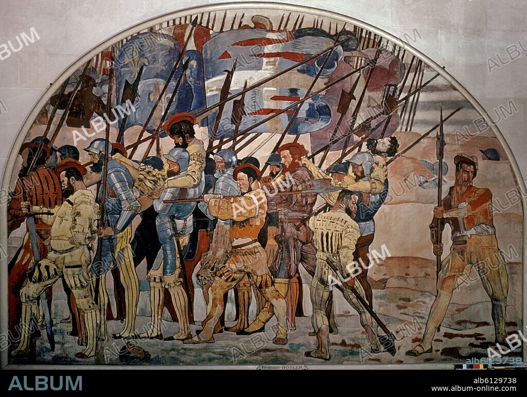 FERDINAND HODLER. RETIRADA DE MARIGNANO DURANTE LOS DIAS 13 Y 14 DE SEPTIEMBRE DE 1515.