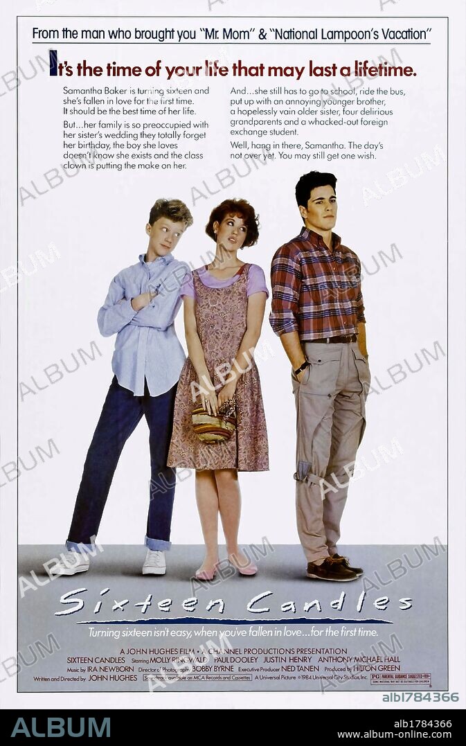 Poster of SIXTEEN CANDLES, 1984, directed by JOHN HUGHES. Copyright UNIVERSAL PICTURES.
