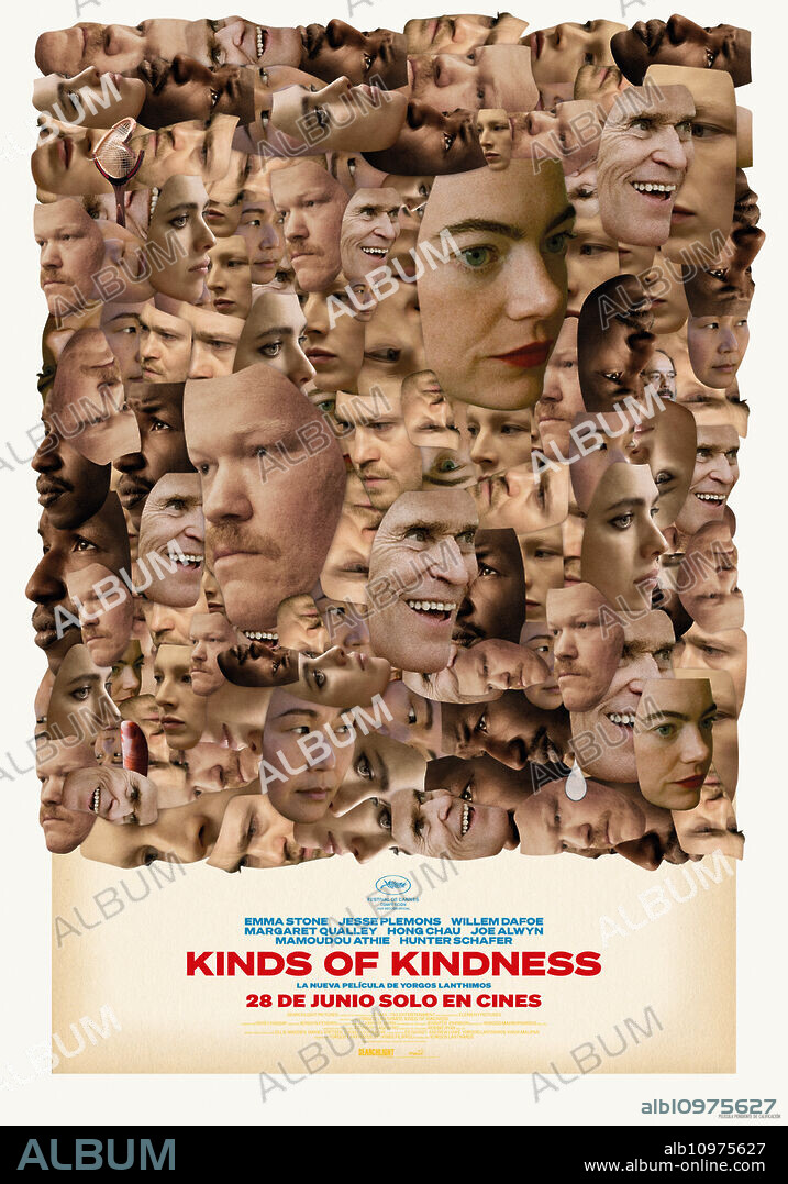 Poster de KINDS OF KINDNESS, 2024, dirigida por YORGOS LANTHIMOS. Copyright Element Pictures/Film4 Productions/Fox Searchlight.