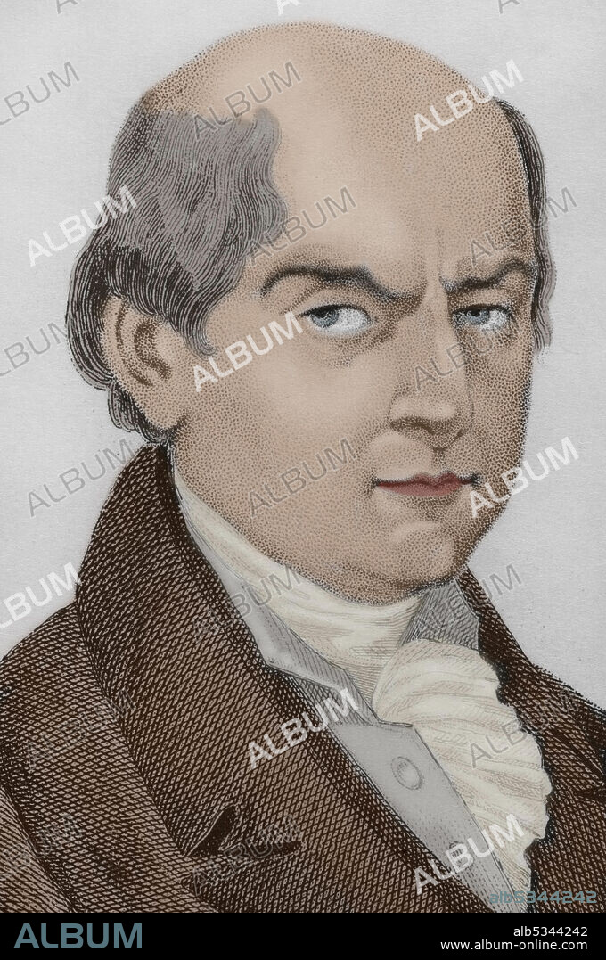 John Adams (1735-1826). Político estadounidense y segundo presidente de los Estados Unidos de América (1797-1801). Grabado por Vernier. Detalle. Panorama Universal. Historia de los Estados Unidos de América, por Roux de Rochelle. Edición española, impresa en Barcelona, 1850. Coloreado.