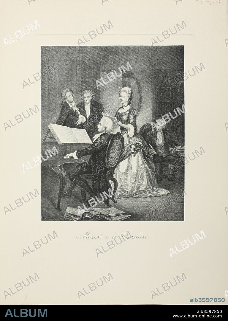 ANONYM. Mozart rehearsing with Caterina Cavalieri.