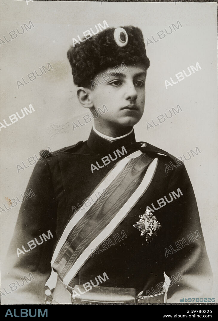 Serbia, 1906. Retrato del Príncipe Jorge de Serbia.