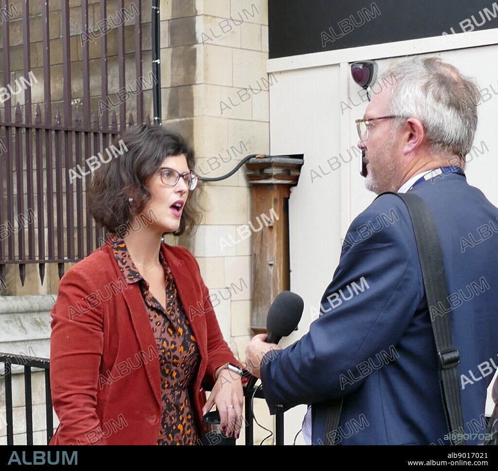 Layla Moran addresses the press after returning to Parliament, after the Supreme Court annulled the prorogation of Parliament. 25th September 2019. Layla Moran (born 1982); British Liberal Democrat politician. Member of Parliament since 2017. Moran is the first UK Member of Parliament of Palestinian descent. She has served as the Liberal Democrat spokesperson for Education since 2017, and spokesperson for Digital, Culture, Media and Sport since 2019.