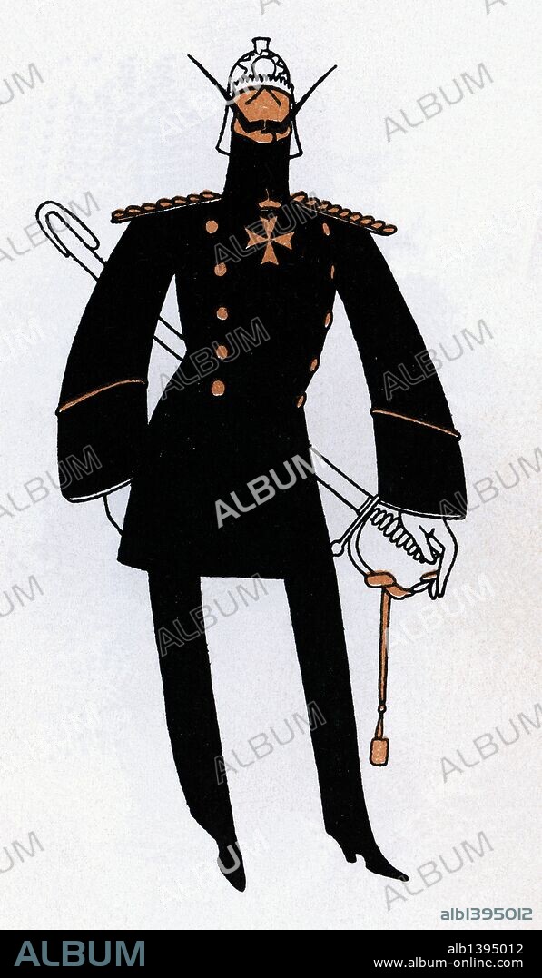 ROMÁN BONET SINTES "BON". Caricatura de Guillermo II (Wilhelm II en alemán), Friedrich Wilhelm Viktor Albrecht von Hohenzollern (1859-1941) fue el último emperador alemán (Kaiser) y el último rey (König) de Prusia. Gobernó entre 1888 y 1918. Hijo de Federico III y de la princesa Victoria, Princesa Real, fue proclamado emperador, tras el breve reinado de su padre. Año 1911.