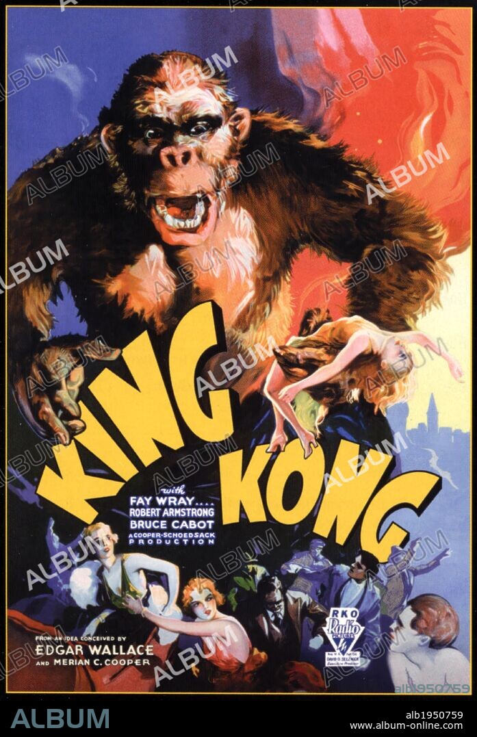 Poster of KING KONG, 1933, directed by ERNEST B. SCHOEDSACK and MERIAN C. COOPER. Copyright RKO.