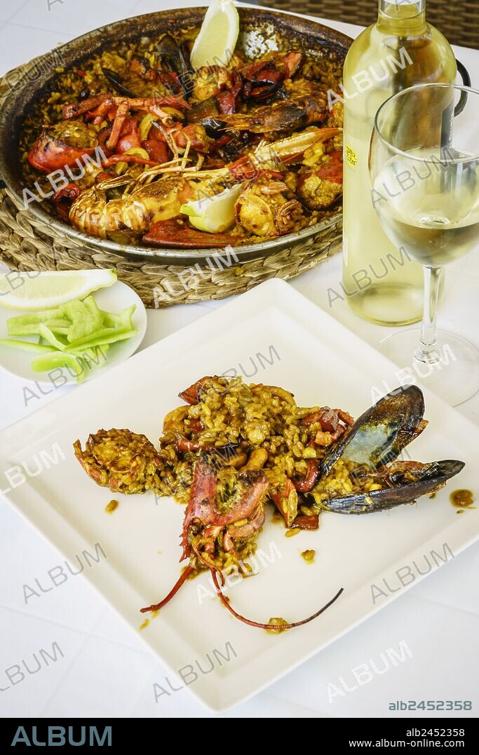 Paella de marisco,Sa Rapita- Can Pep-, Mallorca,Islas Baleares,Spain.