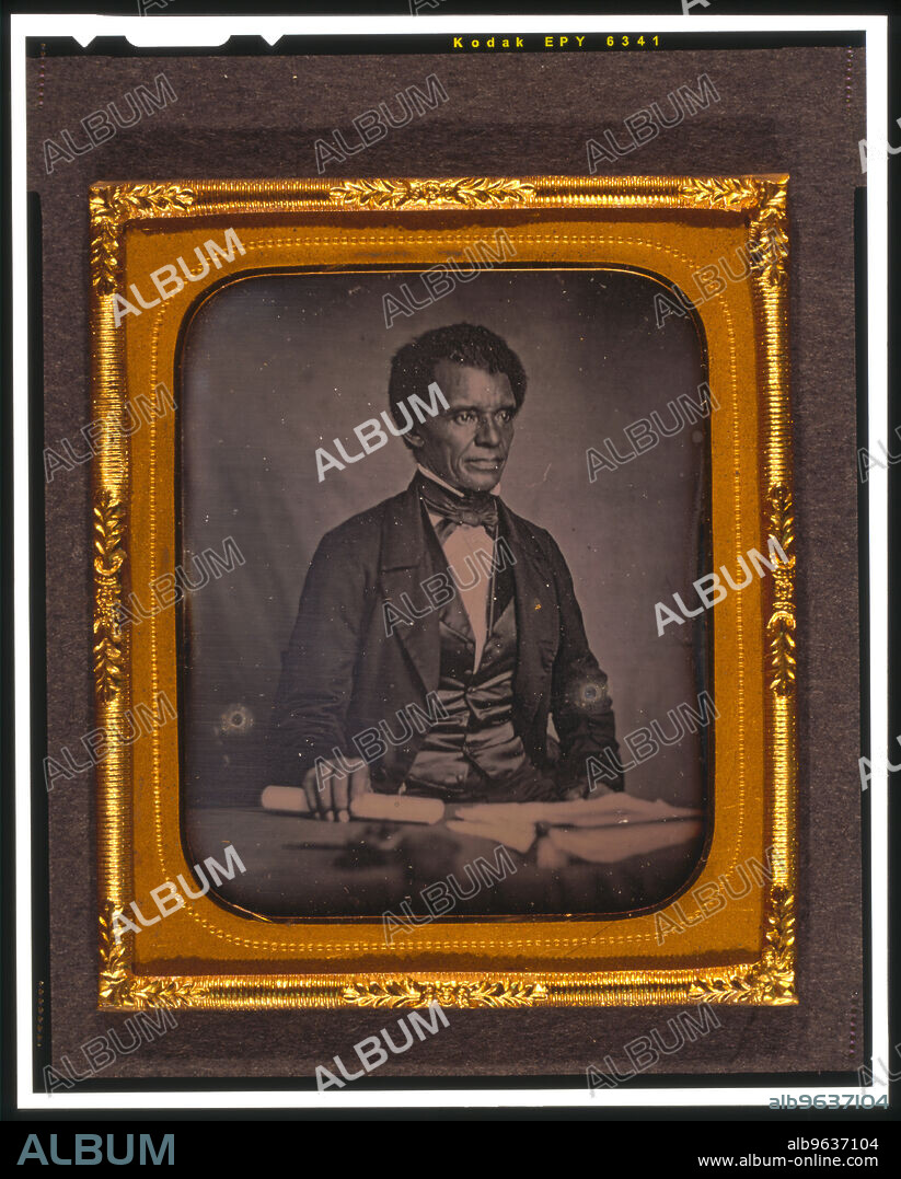 AUGUSTUS WASHINGTON. Beverly Page Yates, half-length portrait, facing slightly right, seated at table, holding rolled piece of paper, between 1856 and 1858. Yates was vice president of Liberia. He served as the Associate Justice of Liberia and the Judge of the Court of Quarter Sessions and Common Pleas for Montserrado County. He helped found the Ancient, Free, and Accepted Masons, in 1867.