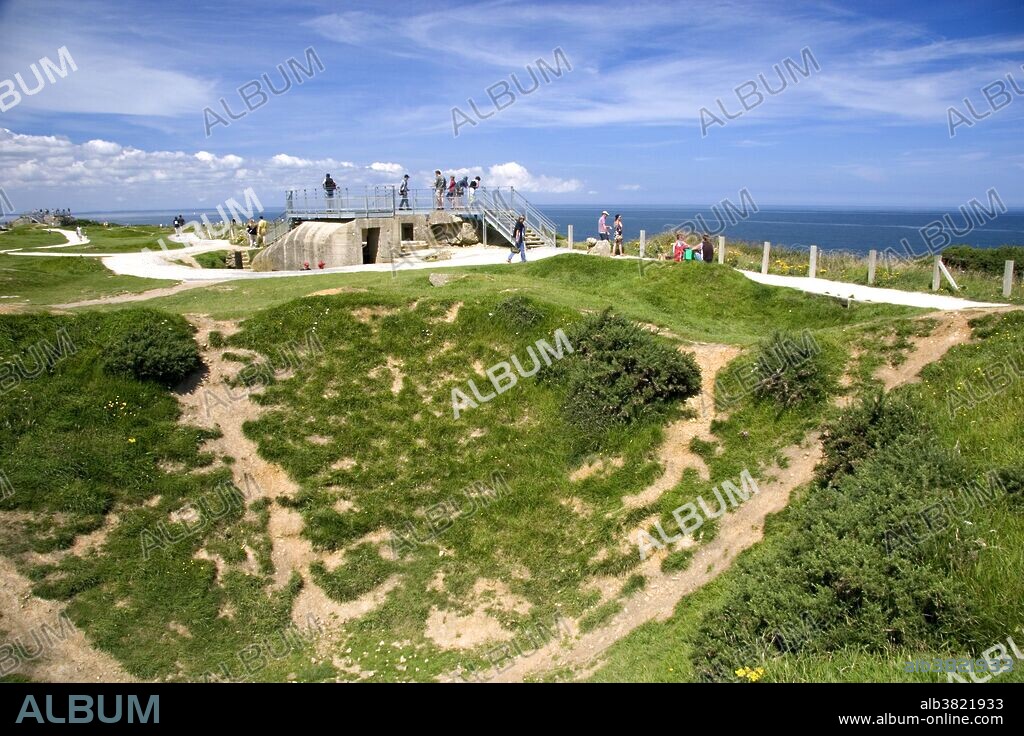 German bunkers at Pointe du Hoc on the coast of Normandy in northern France.