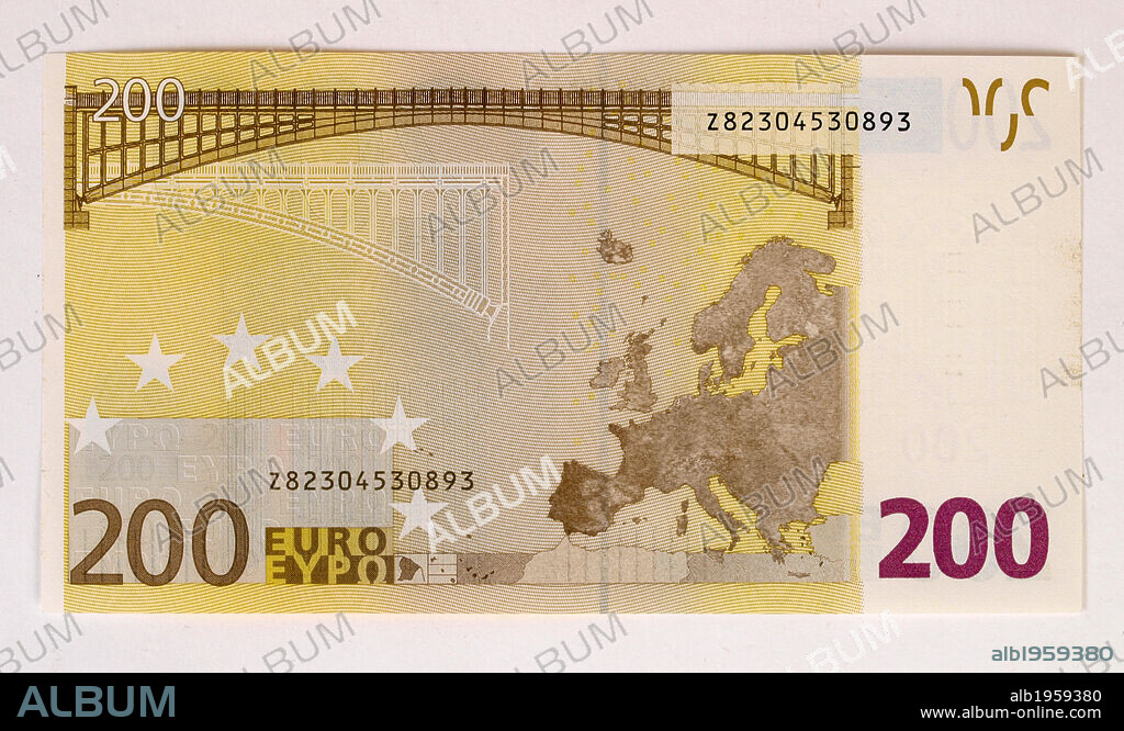 BILLETE DE 200 EUROS. España. Reverso.