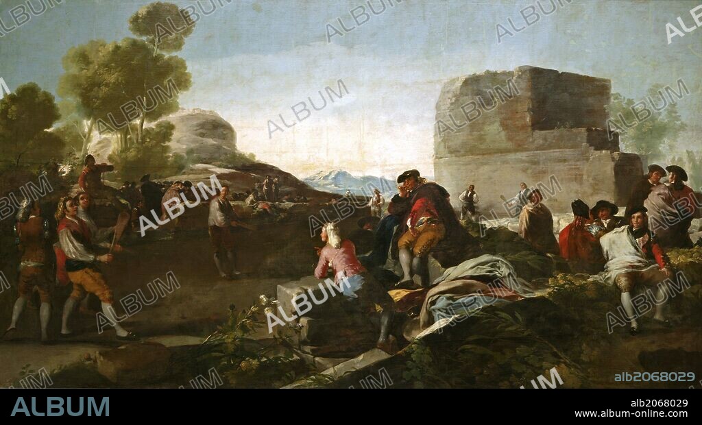 Francisco de Goya y Lucientes / 'El juego de pelota a pala', 1779, Escuela Española, Óleo sobre Lienzo, 261 cm x 470 cm, P00784.