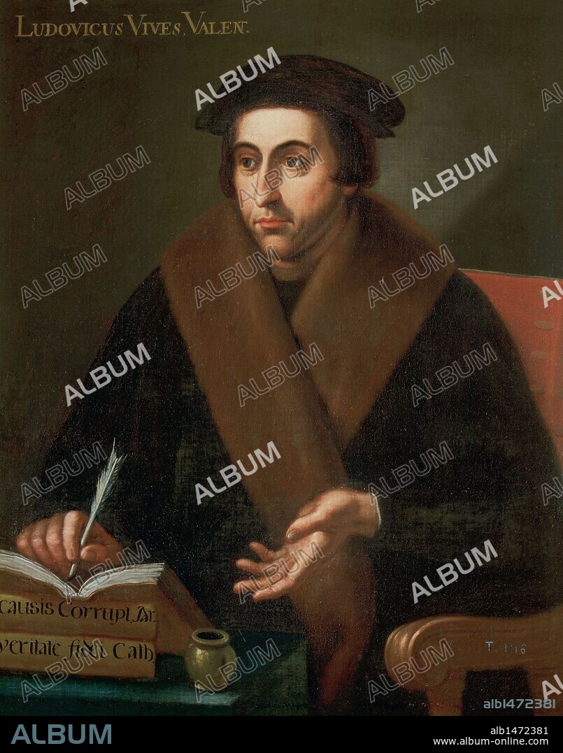 JUAN LUIS VIVES (1492-1540). Humanista y filósofo español de origen judío. RETRATO ANONIMO. Instituto de España. Madrid. España.