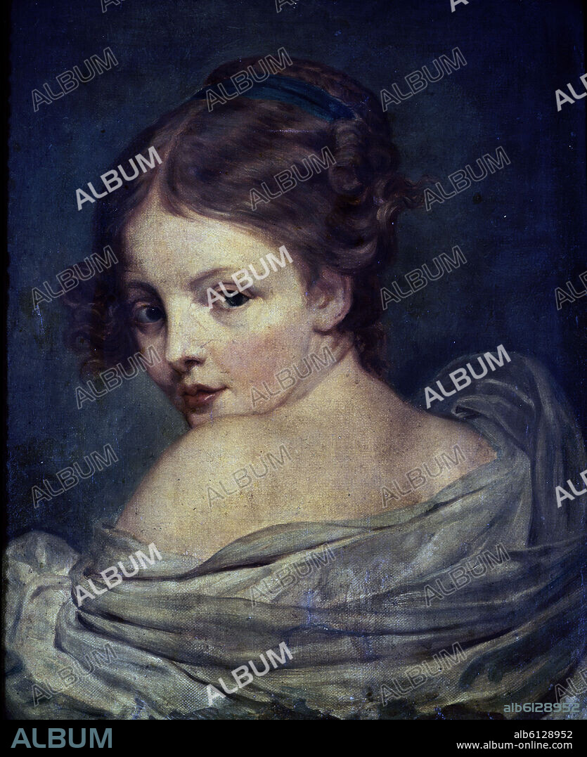 BAPTISTE GREUZE JEAN (1725-1805). JOVEN DE ESPALDAS - SIGLO XVIII - O/L - 46x38 - NP 2590a - NEOCLASICISMO FRANCES.