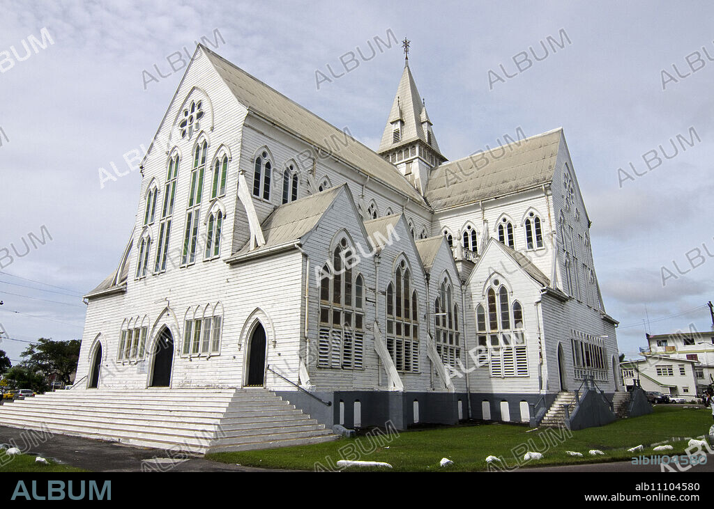 St. George's cathedral, one of the world's tallest wooden buildings, Georgetown, Guyana, South America.