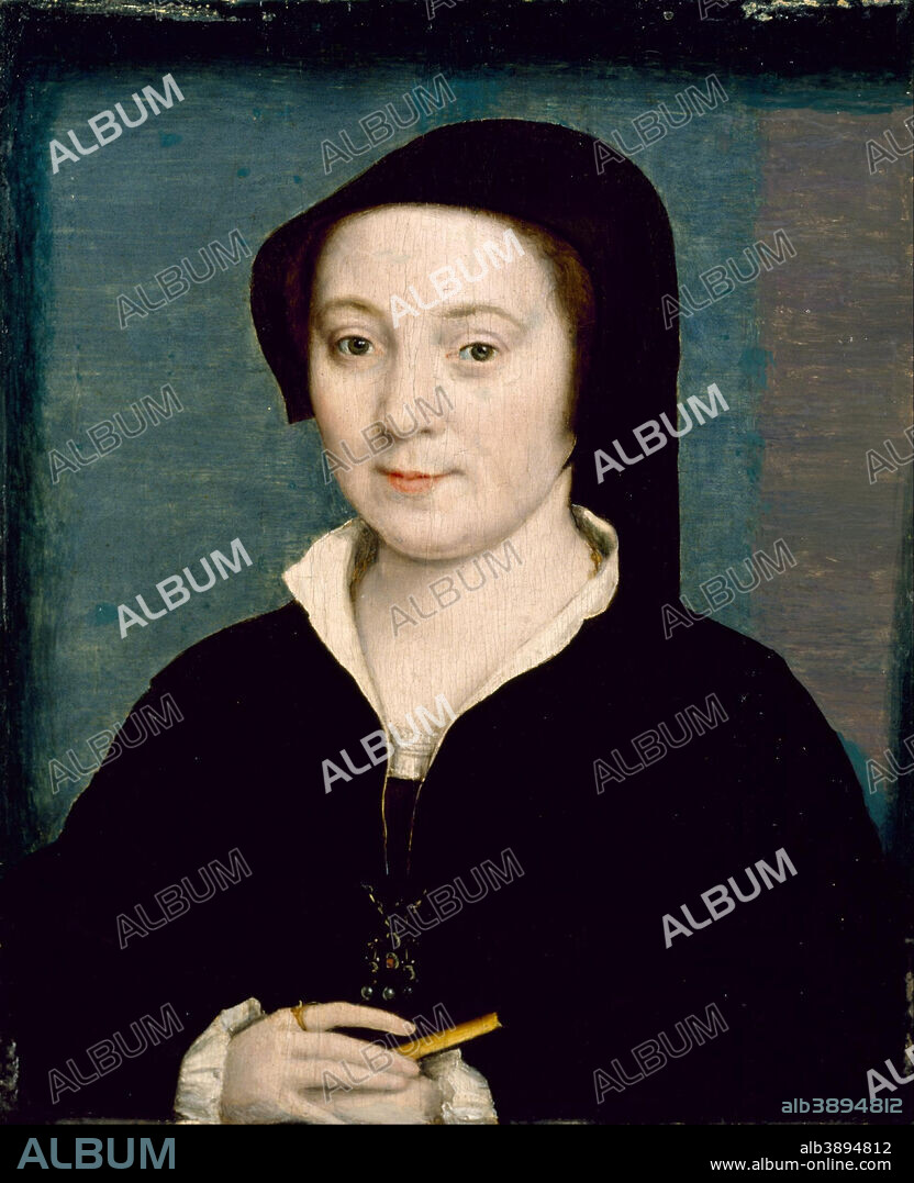 CORNEILLE DE LYON. Marie de Batarnay. Date/Period: 1535/1540. Painting. Oil on wood. Width: 14.4 cm. Height: 17.8 cm (without frame).