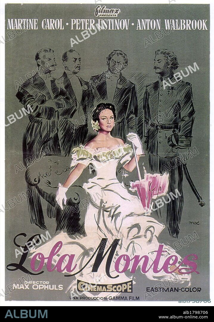 Poster de LOLA MONTES, 1955, dirigida por MAX OPHÜLS. Copyright GAMMA-FLORIDA-UNION/BRANDON.