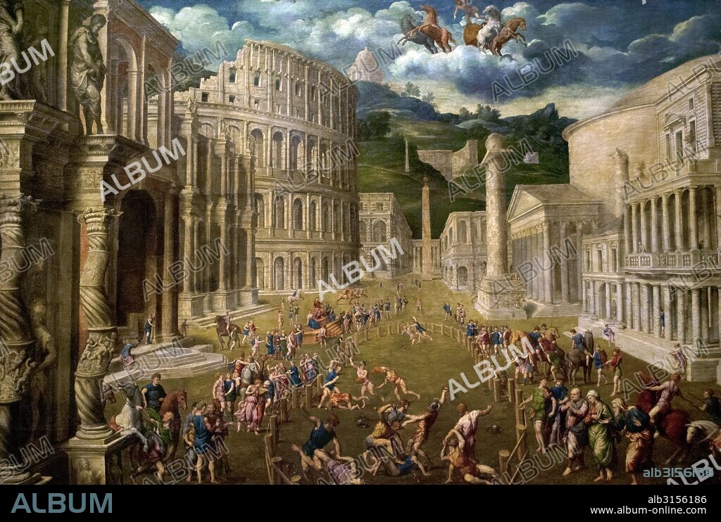 Paris Bordone (1500-1571). Italian painter of the Venetian Renaissance. Fighting gladiators, c. 1560. Kunsthistorisches Museum (Art History Museum). Vienna. Austria.