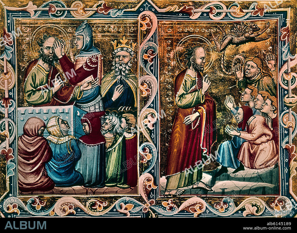 Saint Paul prêchant. Codex Vaticanus Latinus n°541, folio 14V. Vatican, Vatican library.
