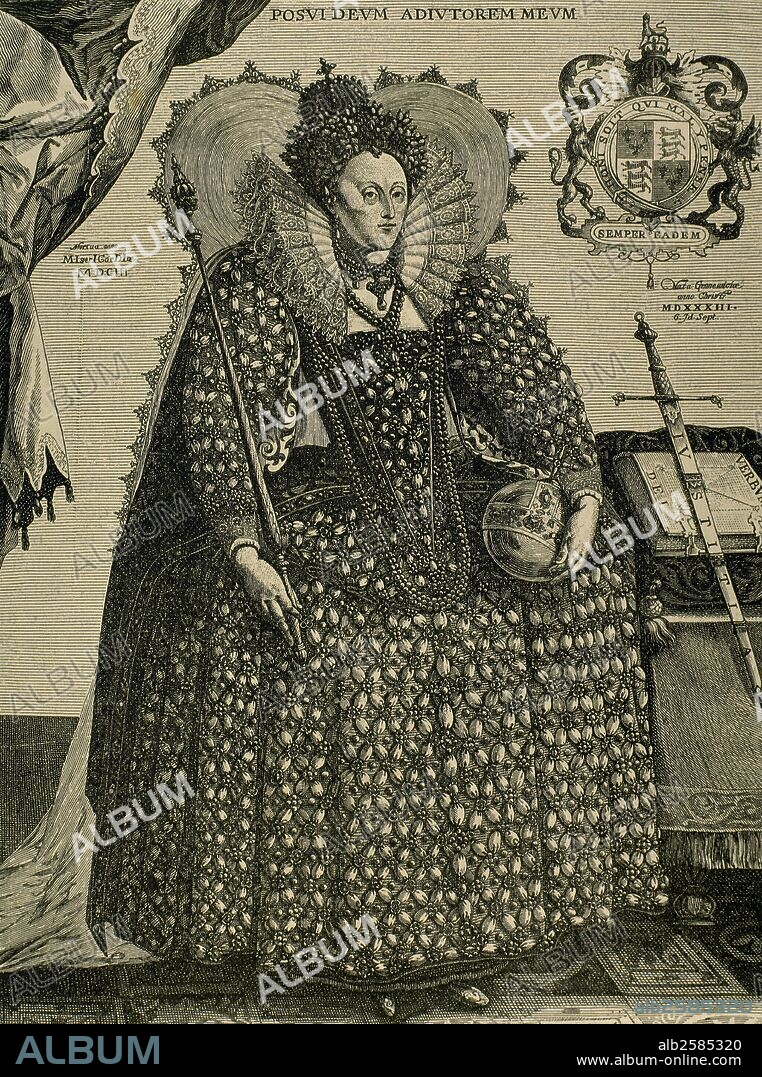 ISABEL I (Greenwich,1533-Richmond,1603). Reina de Inglaterra e Irlanda (1558-1603). Gobernó con autoridad. Restableció el anglicanismo e hizo decapitar a María Estuardo. Se relacionó con los Estados protestantes y luchó contra España. Restauró las finanzas y favoreció el comercio marítimo. Protegió las letras y las artes. Fue la última de la dinastía Tudor. Grabado.