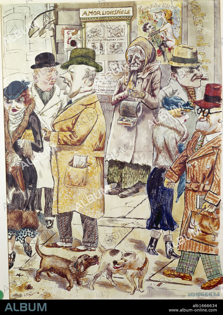GEORGE GROSZ. In Front Of The Cinema, Grosz, George (1893-1959/German).