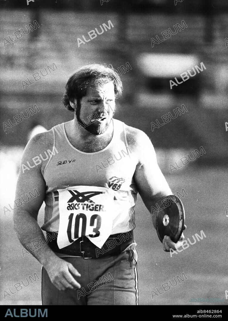 FILE CA 1982-07-28. Discus thrower Ricky Bruch in action in July 1982.. Photo: Gunnar Lundmark / SvD / SCANPIX / Kod: 11014.