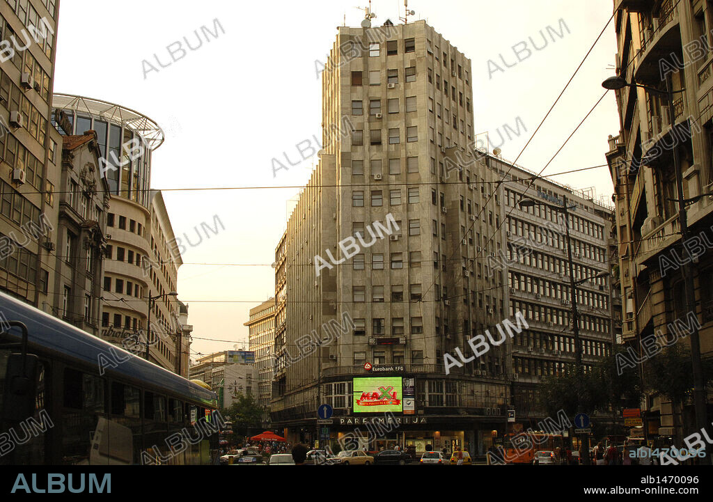 REPUBLICA DE SERBIA. BELGRADO. Vista del PALACIO ALBANIA, edificio de apartamentos construído en 1940.