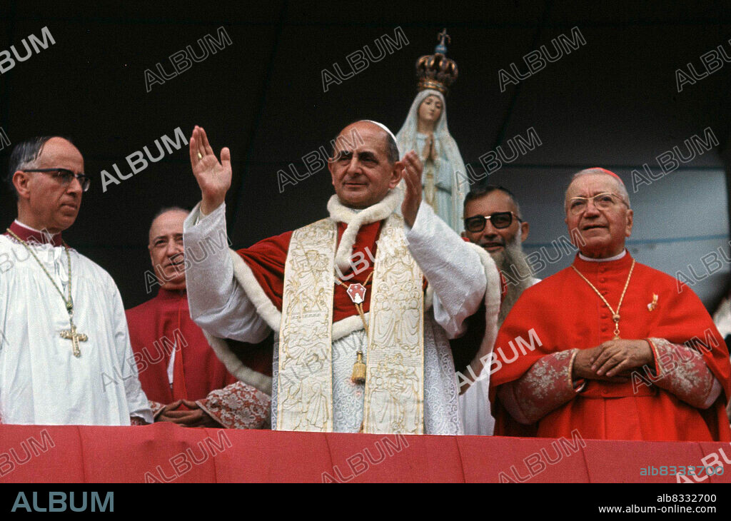 PABLO VI. GIOVANNI BATTISTA MONTINI 1897-1978. PAPA. 1963 - 1978. FOTO DURANTE UN VIAJE A FATIMA.