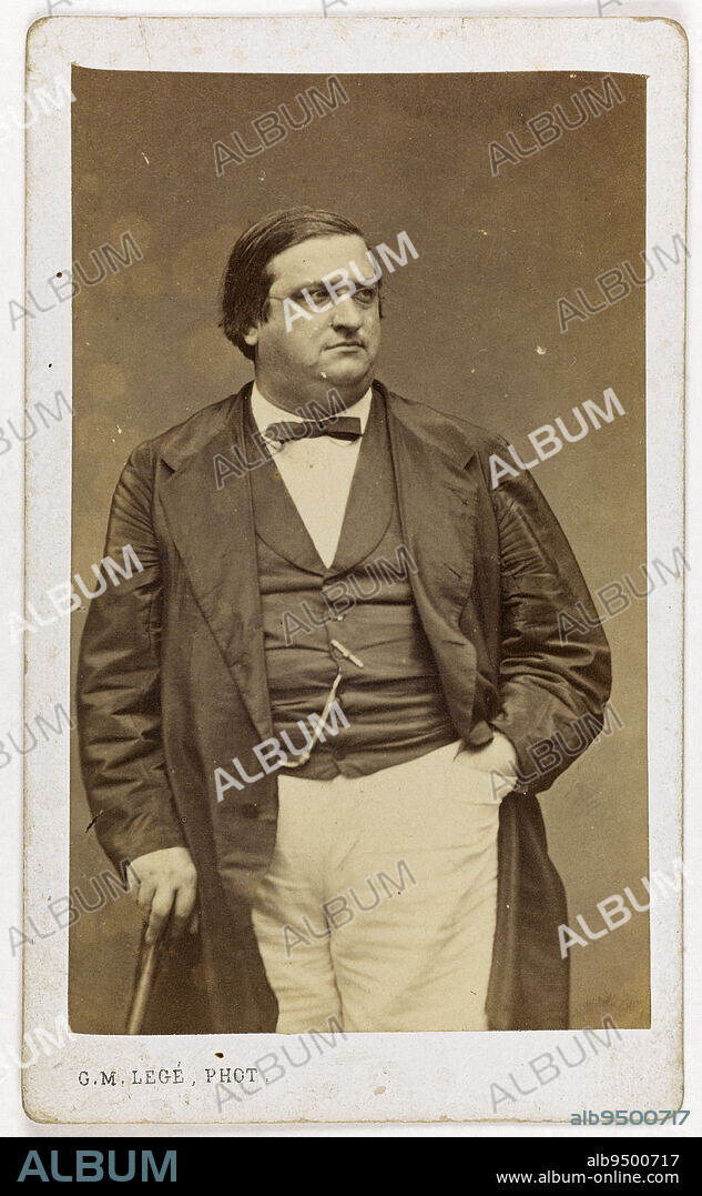 Portrait of Louis Ulbach (1822-1889), writer, journalist, co-director of the 'Monde maçonnique', librarian then curator at the Bibliothèque de l'Arsenal, Legé, Georges Mathurin, Photographer, Carjat & Cie, Photographer, Between 1860 and 1890, 2nd half of the 19th century, Graphic Arts, Photography, Albumen print, Height: 9.1 cm, Width: 5.5 cm.