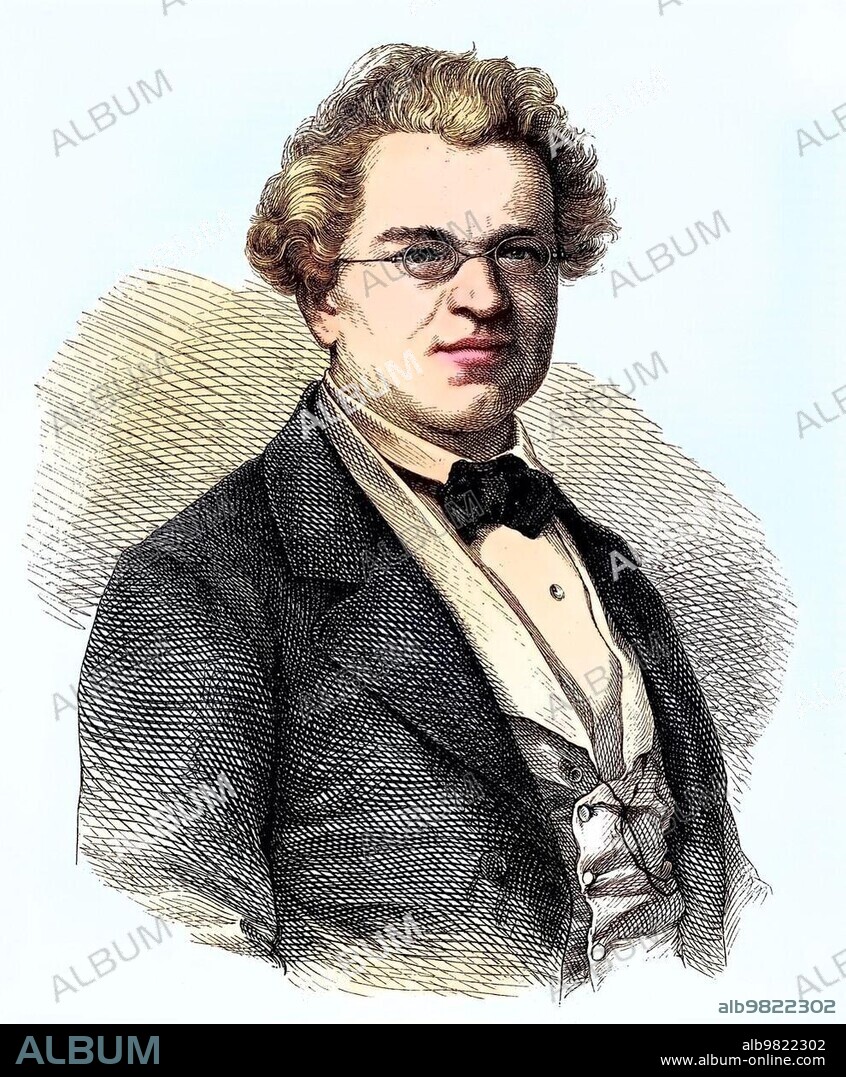 Balthasar Friedrich Wilhelm Zimmermann, 1807-1878, a German Protestant theologian, poet, historian, member of the Frankfurt National Assembly, historical engraving, circa. 1870, Historical, digitally restored reproduction from a 19th century original, coloured, exact date unknown