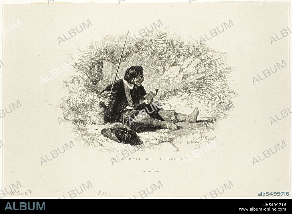 CHARLES ÉMILE JACQUE. John Balfour de Burley - Les Puritains, n.d.