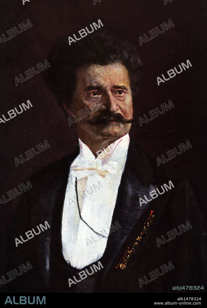 Johann Strauss, hijo (Viena, 1825-1899). Director de orquesta y compositor austríaco, conocido com "el rey del vals", autor de El Danubio Azul.