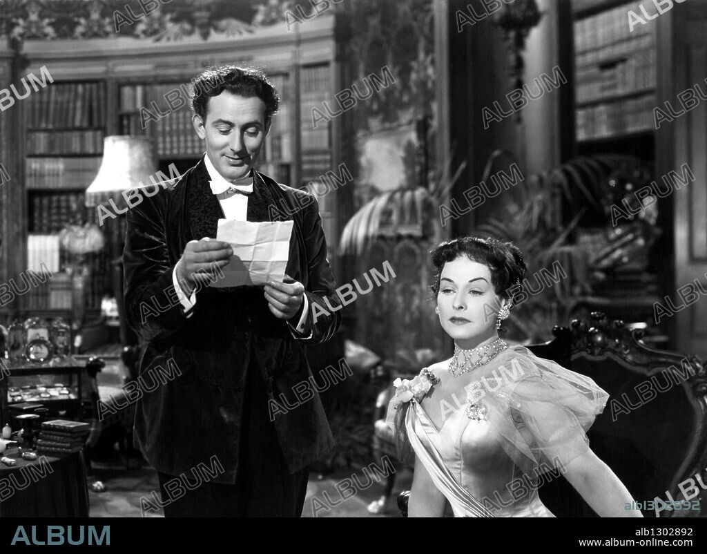 MICHAEL WILDING y PAULETTE GODDARD en UN MARIDO IDEAL, 1947 (AN IDEAL HUSBAND), dirigida por ALEXANDER KORDA. Copyright LONDON FILMS.
