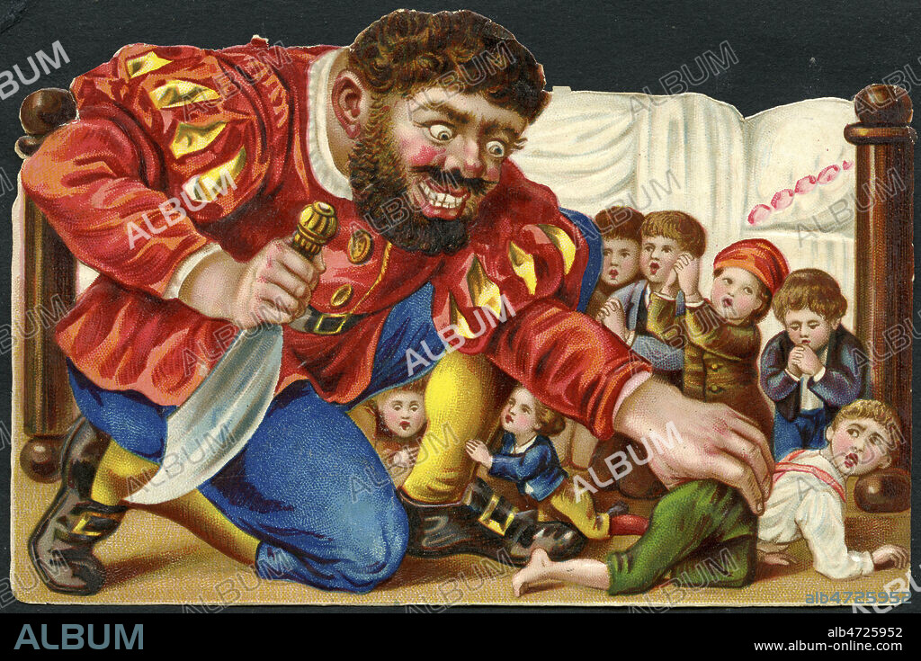 L'ogre du Petit Poucet. Chromo vers 1890. Illustration anonyme. Credit : Collection IM/KHARBINE-TAPABOR.