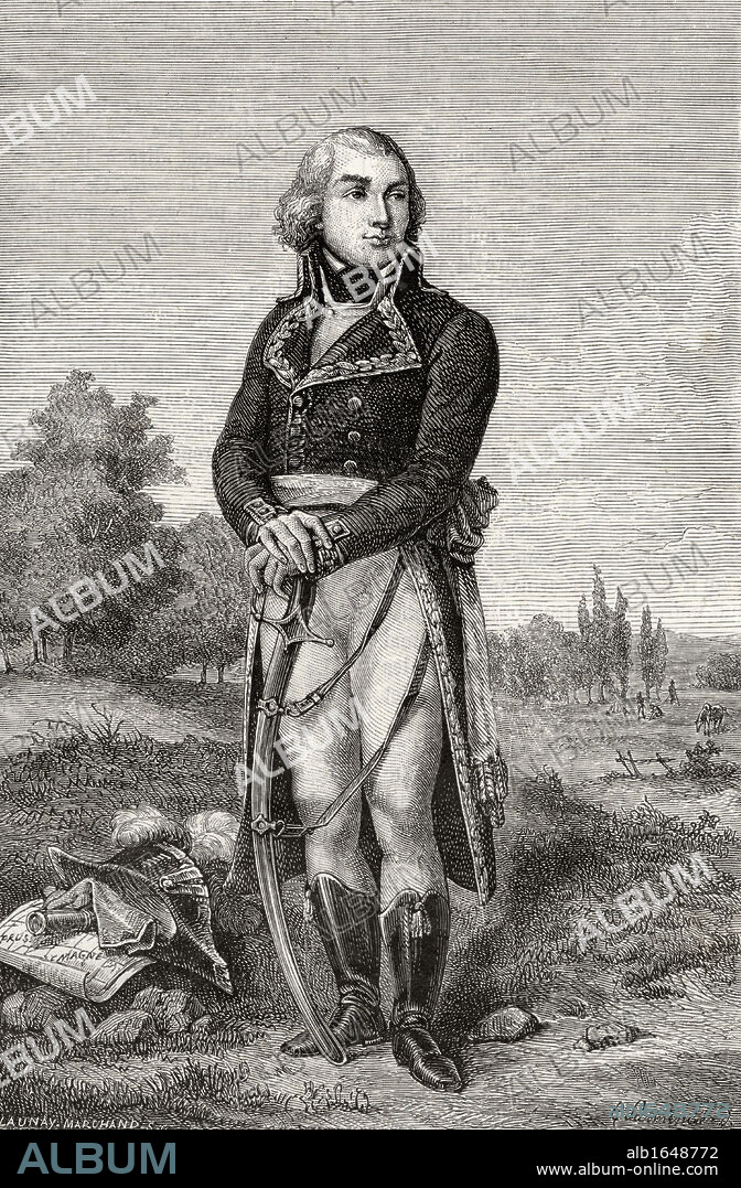 Jean-Baptiste Jourdan, 1762-1833. French politician and Marshal of France. Victor at the Battle of Fleurus. From "Histoire de la Revolution Francaise" by Louis Blanc. Engraved by Launay-Marchand.