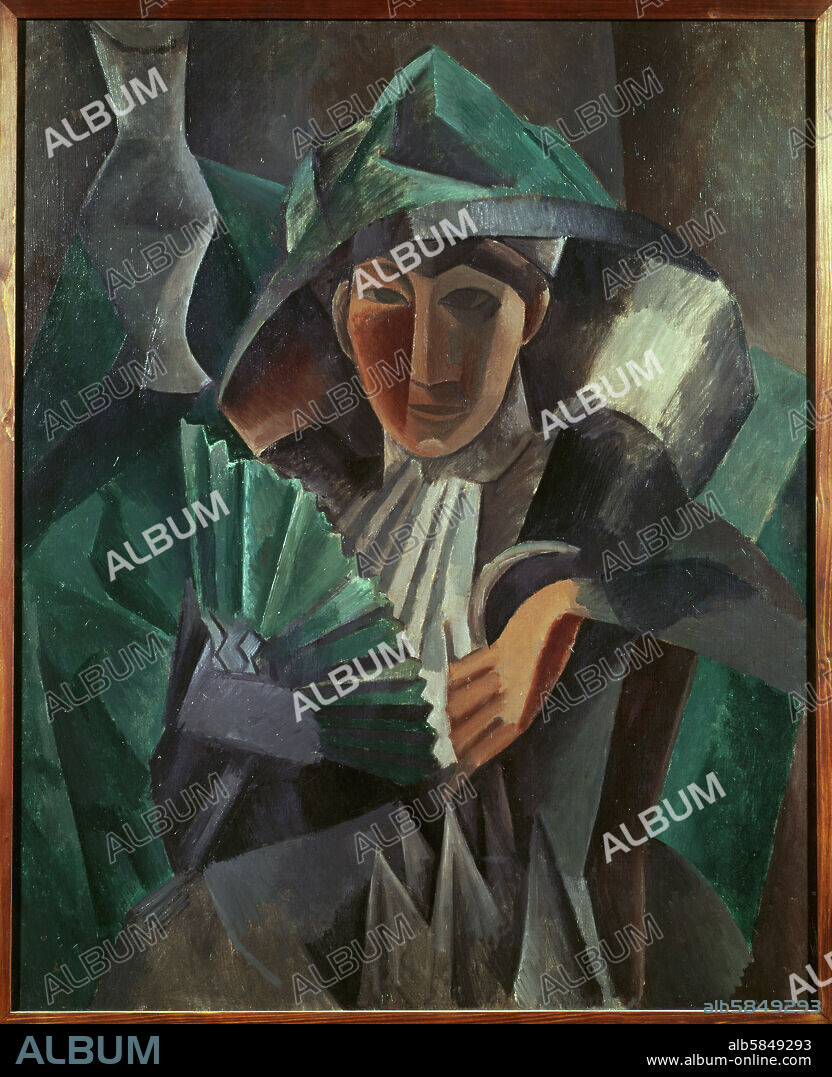 PABLO PICASSO. Femme a l'evantail, 1909. Canvas.