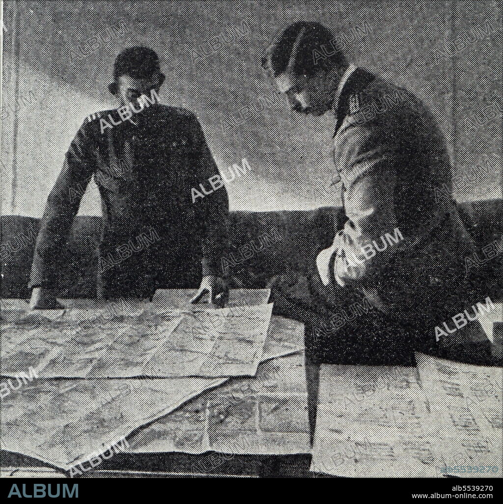 King Ferdinand and Crown Prince Carol of Romania during World War I, 1915. Ferdinand (1865 – 1927), was King of Romania from 1914 until his death. Carol II (1893 – 1953) reigned as King of Romania from 1930 until his abdication in September 1940. He was the eldest son of Ferdinand I and became crown prince upon the death of his grand-uncle, King Carol I in 1914.