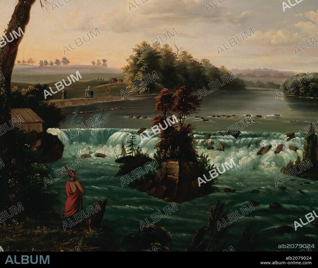 ARTE SIGLO XIX. GRAN BRETAÑA. Henry LEWIS (1819-1904). Pintor inglés. Cataratas de St. Anthony, Alto Mississippi, 1847. Oleo sobre tela. Museo Thyssen-Bornemisza. Madrid. España.