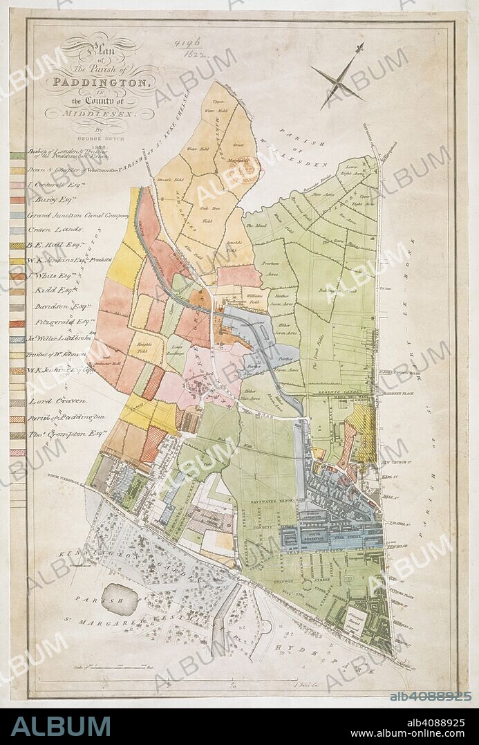 A plan of the parish of Paddington. Plan of the Parish of Paddington in the County of Middlesex, by G. Gutch. [London], 1828. Source: Maps 4196.(3.). Language: English.