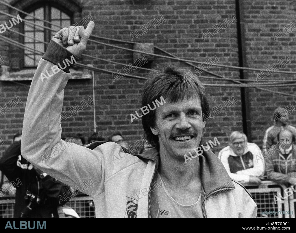 STOCKHOLM 19810829. Christer Garpenborg, kortdistanslöpare, under finnkampen på Stockholms stadion.. Foto: Lennart Nygren / SvD / TT / Kod: 11014.