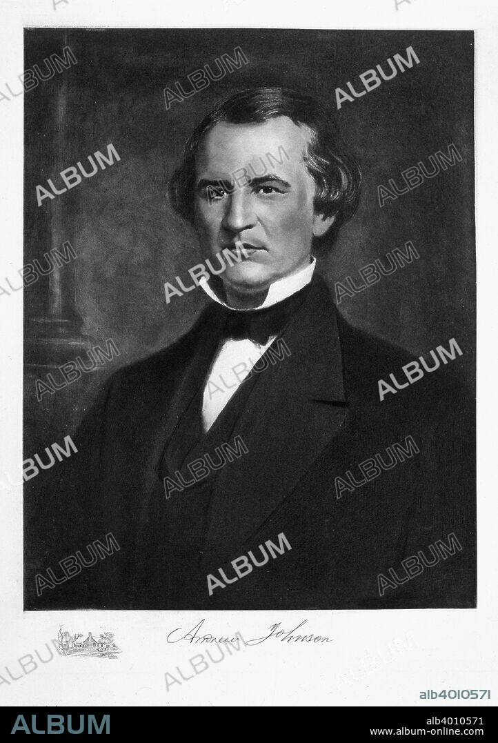 Andrew Johnson, 17th President of the United States of America, 19th century. Johnson (1808-1875) was Abraham Lincoln's vice-president and succeeded Lincoln as president after his assassination. His policies of conciliation towards the South after the Civil War and his vetoing of civil rights bills led to bitter confrontation with the Radical Republicans in Congress. They made two attemts to have Johnson impeached, the second of which only failed by one vote in the Senate. He was defeated by Ulysses S Grant in the 1868 presidential election and one of his last acts in office was to grant an unconditional amnesty to all Confederates on Christmas Day 1868.
