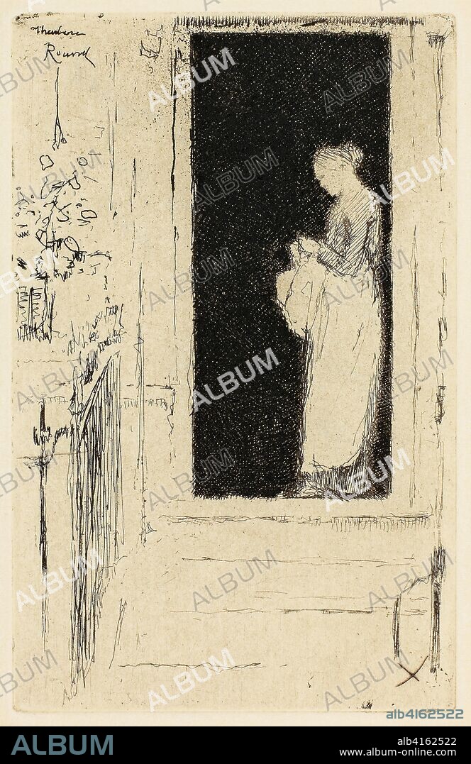THéODORE ROUSSEL. Penelope, A Doorway Chelsea. Theodore Roussel; French, worked in England, 1847-1926. Date: 1888-1889. Dimensions: 108 × 69 mm (image/plate); 332 × 243 mm (sheet). Etching in black on cream laid paper. Origin: England.