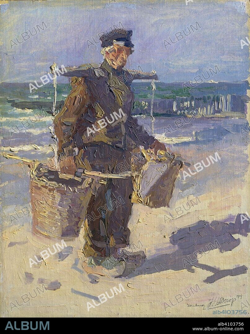 JAN TOOROP (am Objekt erwähnt). The shell fisherman. Dating: 1904. Place: Domburg. Measurements: h 40 cm × w 32 cm; d 8.5 cm.