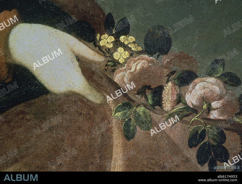 FRANCISCO DE ZURBARAN. SANTA CASILDA O SANTA ISABEL DE PORTUGAL - DETALLE DE LAS ROSAS - OLEO/LIENZO - CONJUNTO 1169 - NP 1239.